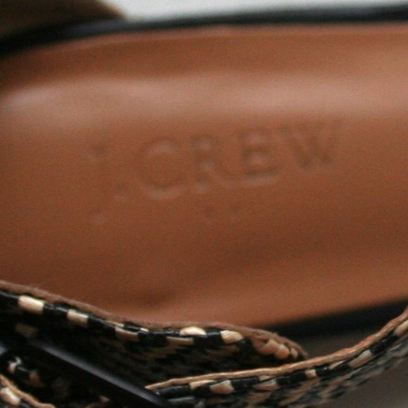 J CREW Size 7.5 C5128 Black & Ivory Low Heeled Ankle Strap Sandals - Picture 8 of 10